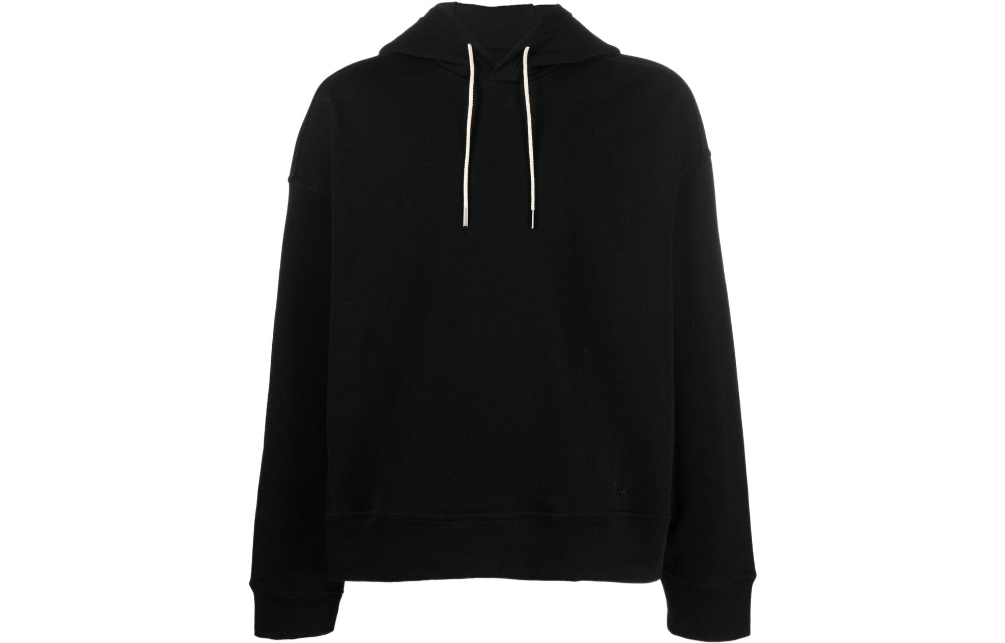 JIL SANDER FW22 Black Hoodie with Logo Embroidery JPUU707526-MU248608-001