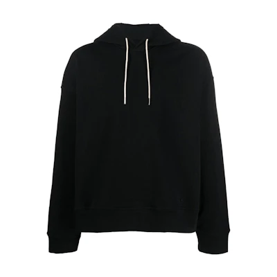 JIL SANDER FW22 Black Hoodie with Logo Embroidery JPUU707526-MU248608-001