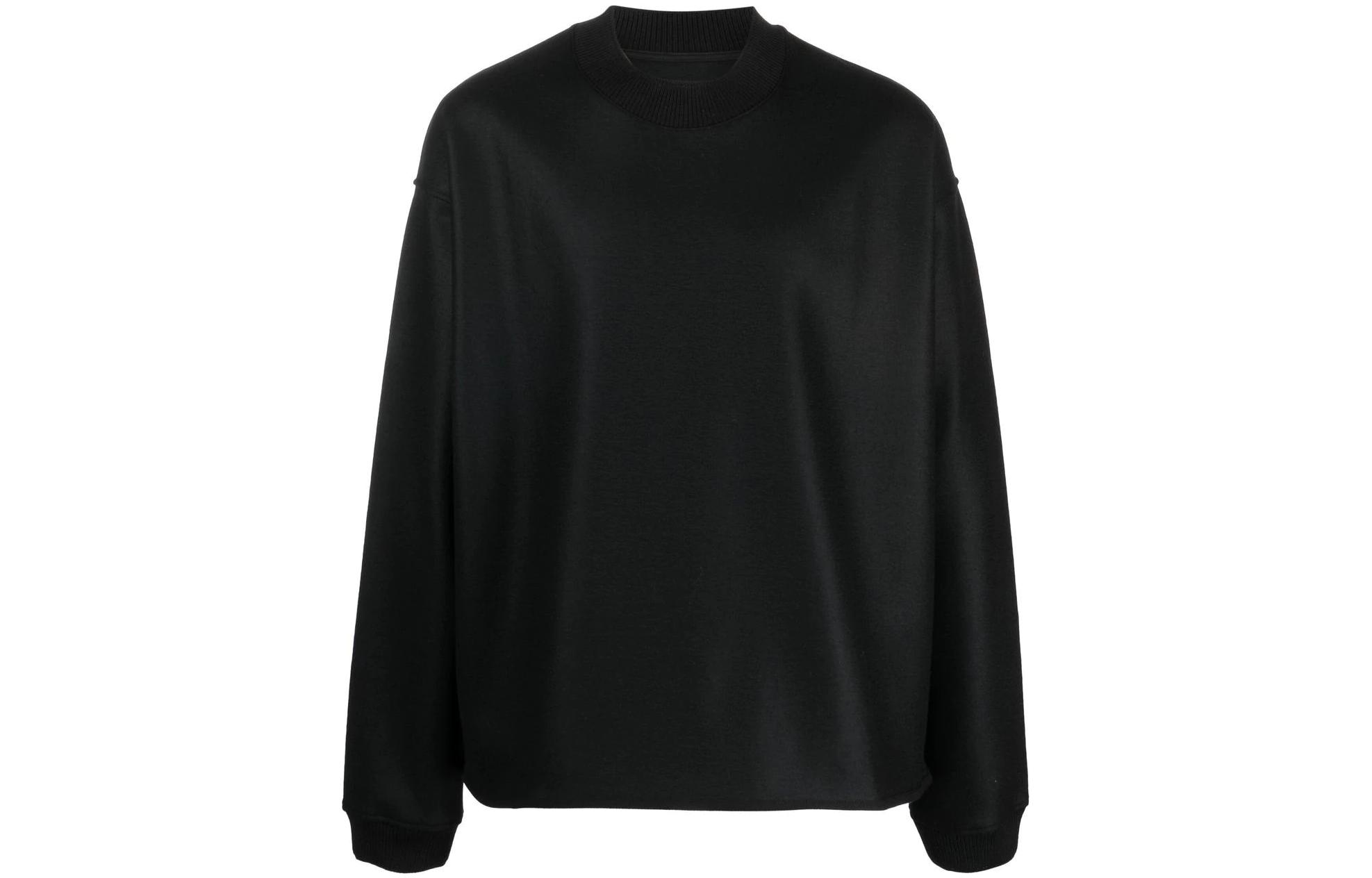 JIL SANDER FW22 Black Oversized Crewneck Pullover Sweatshirt J21GU0003J40045001