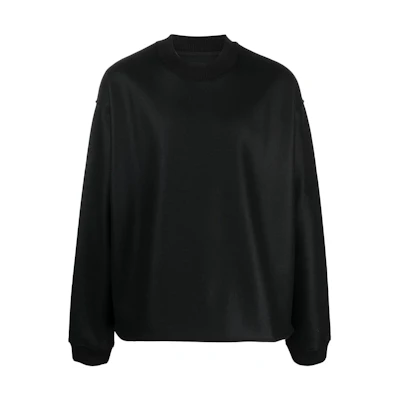 JIL SANDER FW22 Black Oversized Crewneck Pullover Sweatshirt J21GU0003J40045001