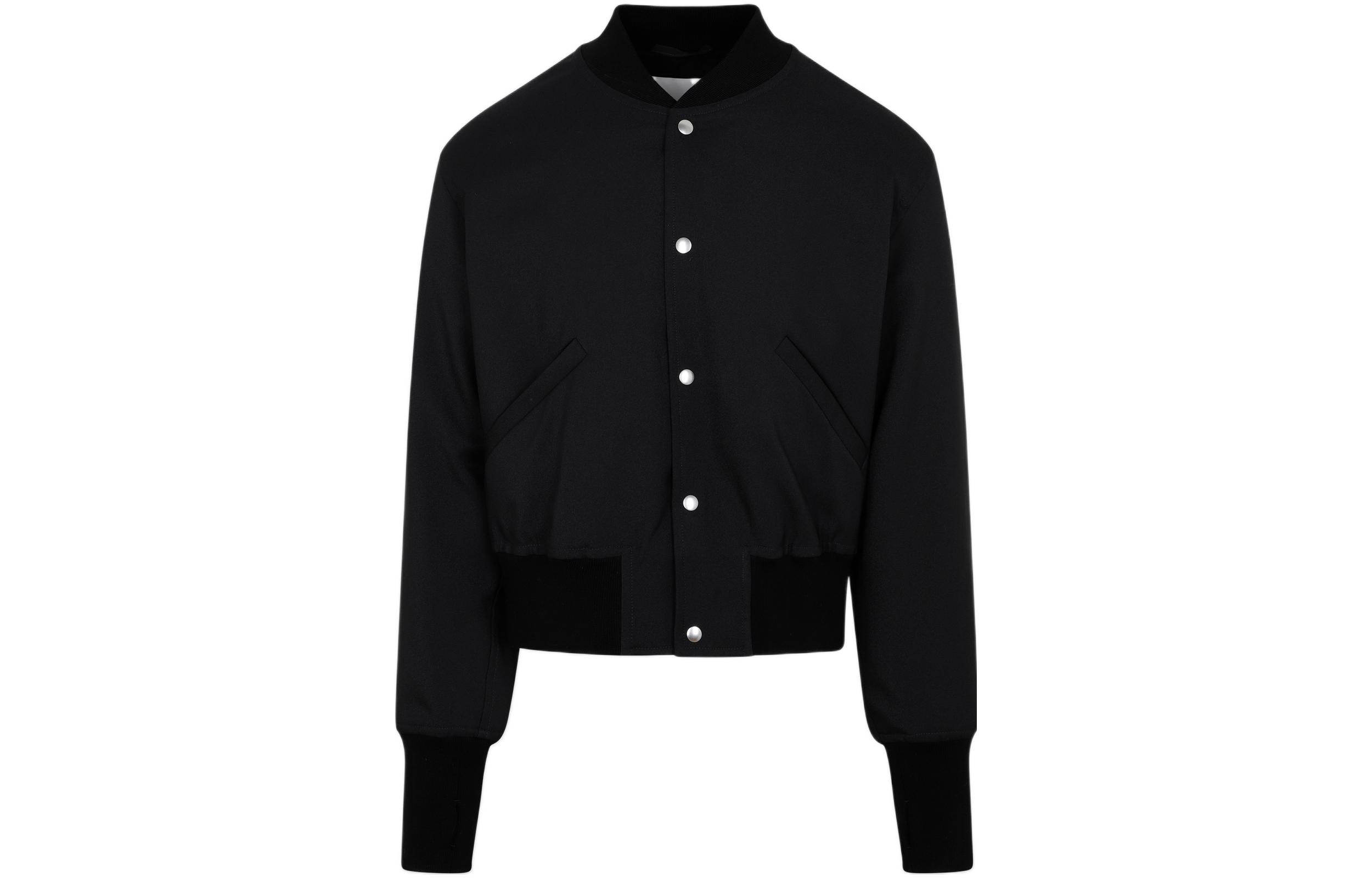 Jil Sander FW22 Black Ribbed Long-Sleeve Buttoned Jacket J21BN0032-J70001-001