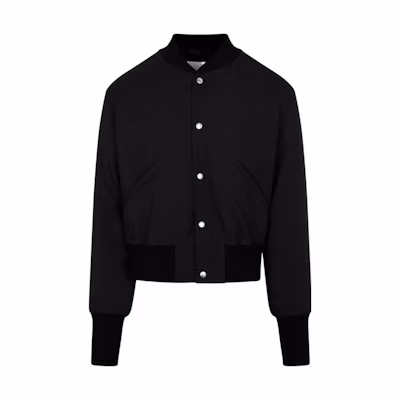 Jil Sander FW22 Black Ribbed Long-Sleeve Buttoned Jacket J21BN0032-J70001-001