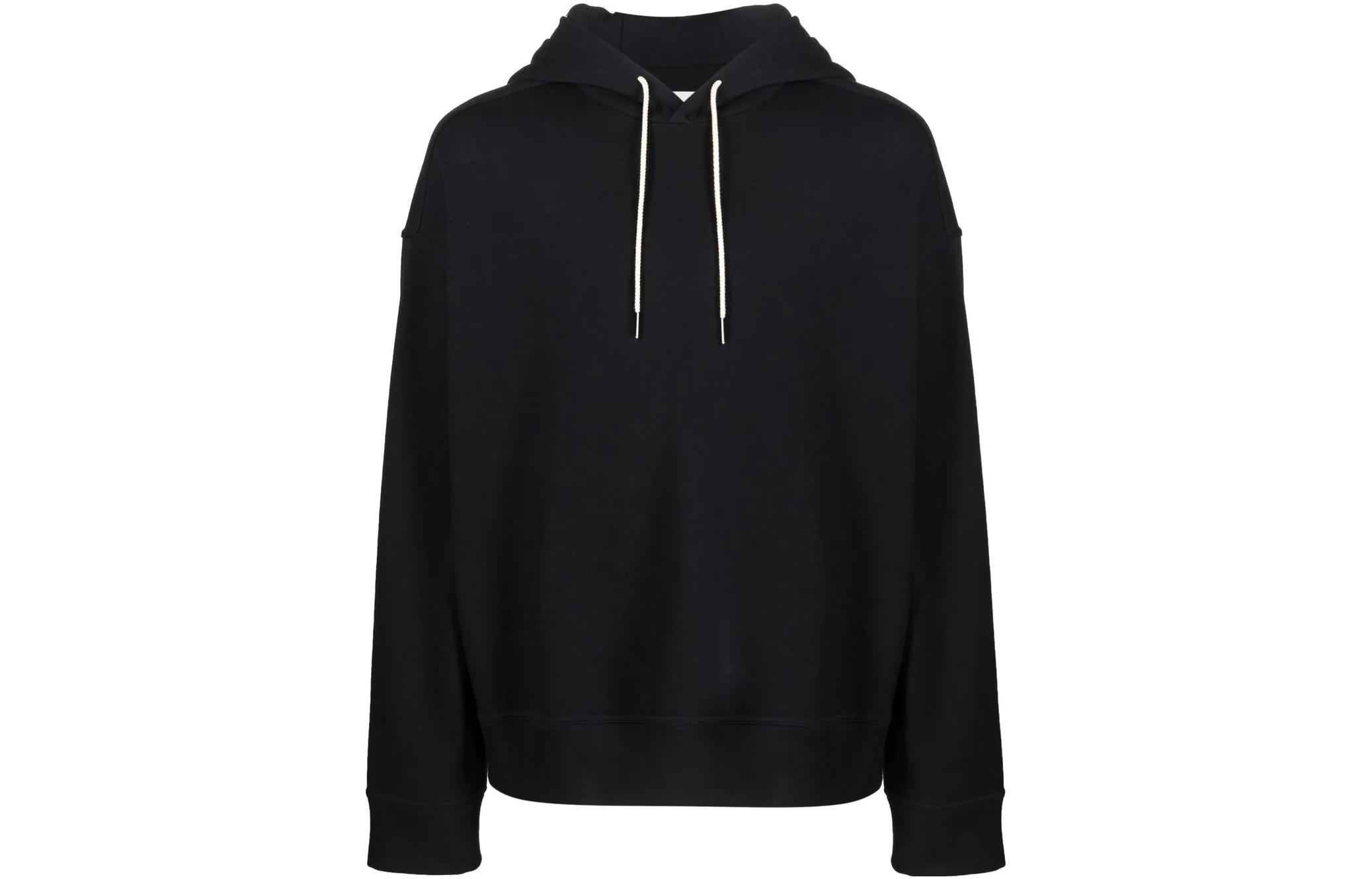 Jil Sander FW22 Black Solid Color Hoodie Pullover J47GU0004-J45050-001