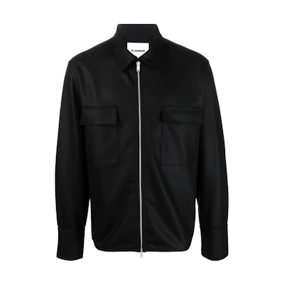 JIL SANDER FW22 Black Solid Shirt-Style Jacket J21DL0045-J40045-001
