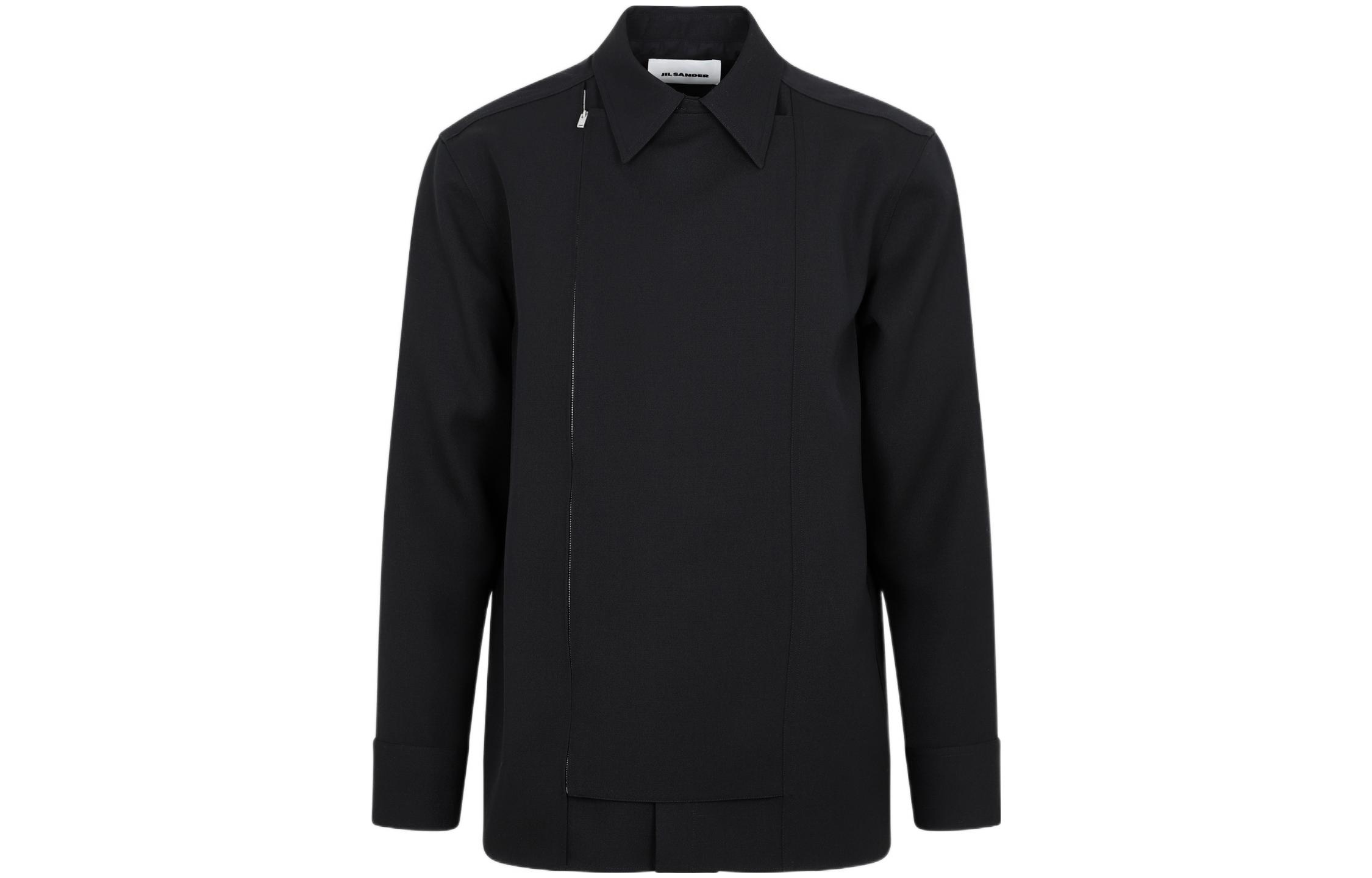 JIL SANDER FW22 Black Solid Zip-Up Jacket J21DL0011-J40002-001