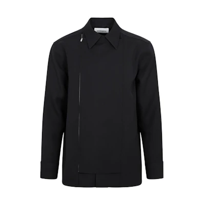 JIL SANDER FW22 Black Solid Zip-Up Jacket J21DL0011-J40002-001