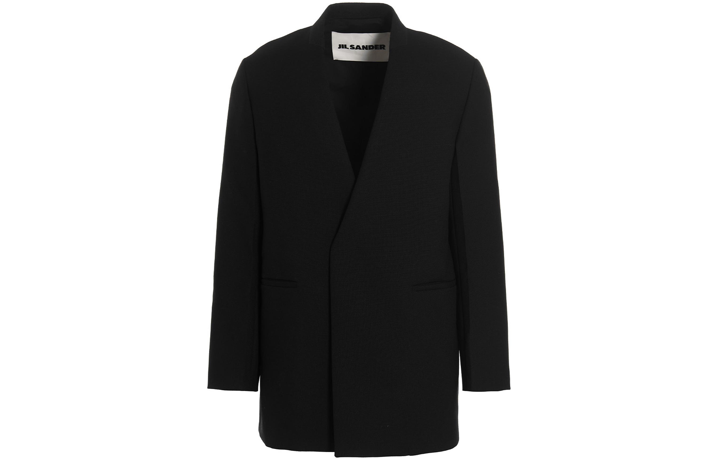 JIL SANDER FW22 Black V-Neck Long Sleeve Straight Jacket J21BN0011J40005001