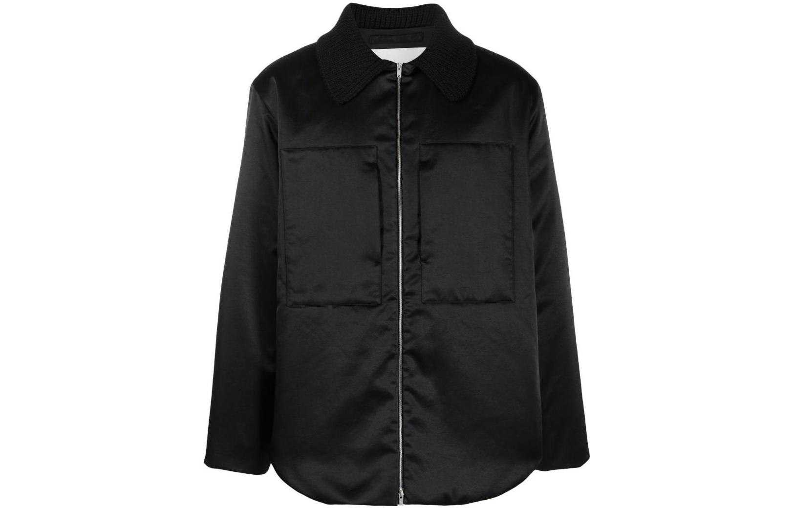 JIL SANDER FW22 Black Zip-Up Shirt Jacket J21BN0018J70032001