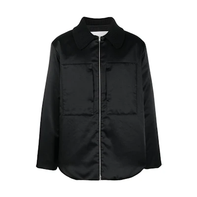 JIL SANDER FW22 Black Zip-Up Shirt Jacket J21BN0018J70032001