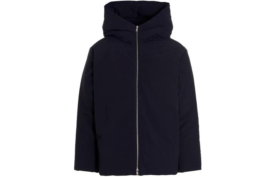 JIL SANDER FW22 Dual-Zip Hoodie Jacket Deep Blue Solid Color J47AF0004J70008-402