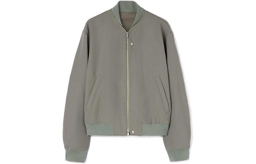 Jil Sander FW22 Green Full-Zip Jacket with Splice Hem Design J23BN0004-J40002-317