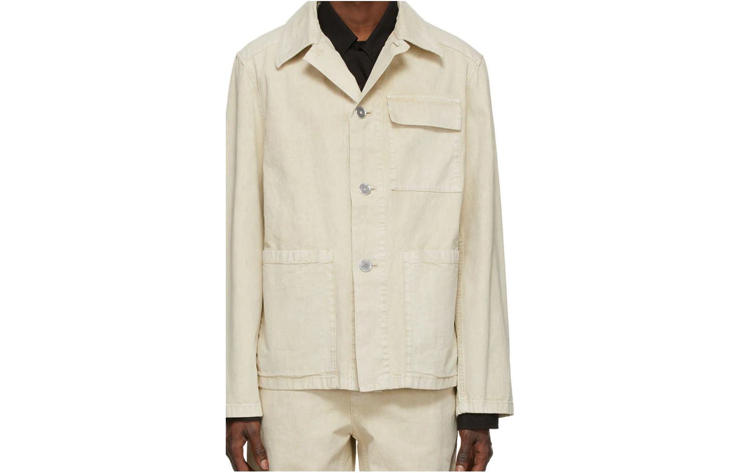 Jil Sander FW22 Grey Button-Up Multi-Pocket Jacket 8799781