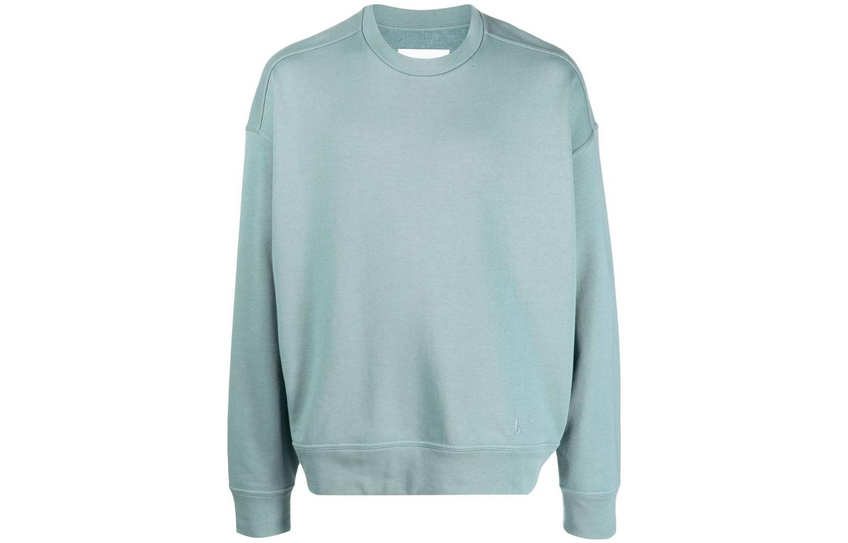 JIL SANDER FW22 Logo Embroidered Crewneck Sweatshirt Men’s Blue J47GU0003-J45050-043