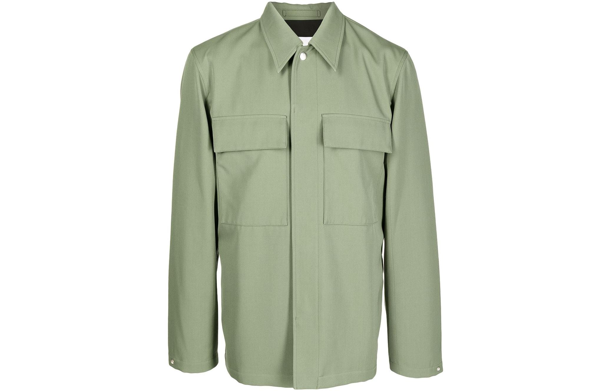 JIL SANDER FW22 Minimalist Green Shirt-Style Jacket JSMU400111MU202000330