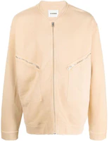 JIL SANDER FW22 Plain Knit Bomber Jacket Light Orange JSMU707003-MU249208A-259 JIL SANDER FW22 Plain Knit Bomber Jacket Light Orange JSMU707003-MU249208A-259