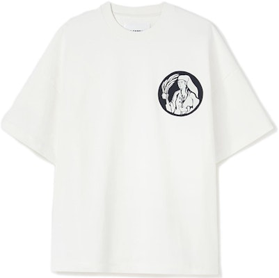 JIL SANDER 2022秋冬肖像印花宽松版白色圆领T恤。 J21GC0018-J45092-126 Buy JIL SANDER 2022秋冬肖像印花宽松版白色圆领T恤。 J21GC0018-J45092-126