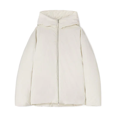 JIL SANDER FW22 Solid Color Zip-Up Hoodie Jacket Unisex White J47AF0004-J70008-102