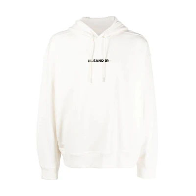 JIL SANDER FW22 Solid Logo Print Drawstring Hoodie Unisex - White J47GU0002J45050