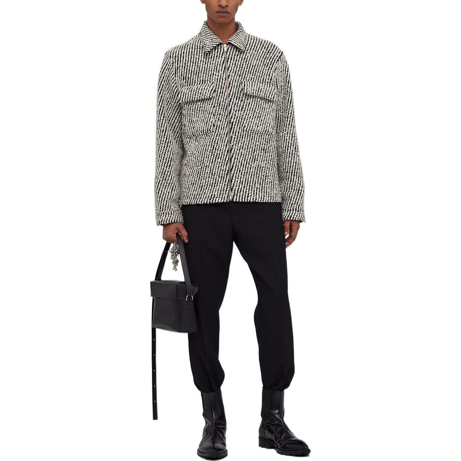 Lookbook Jil Sander FW22 Striped Zip-Up Jacket with Chest Pocket  Black J21DL0036J14562-112