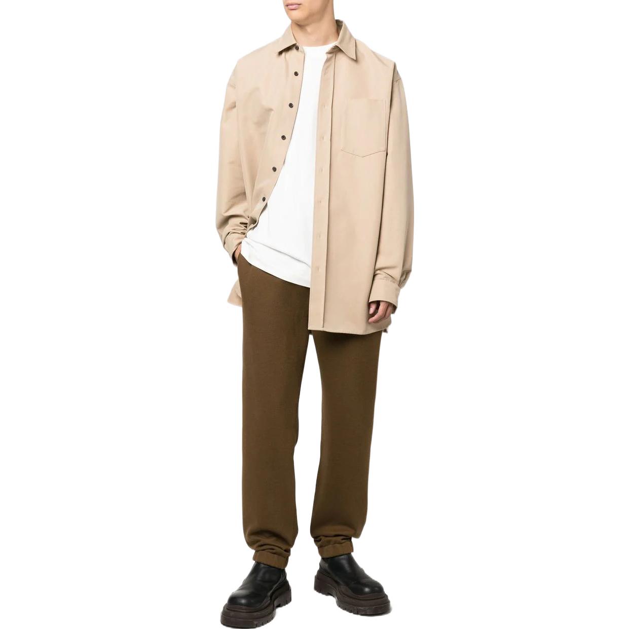 Lookbook JIL SANDER 2022秋冬男女同款白色logo贴标设计圆领T恤。 J47GC0001J45048100