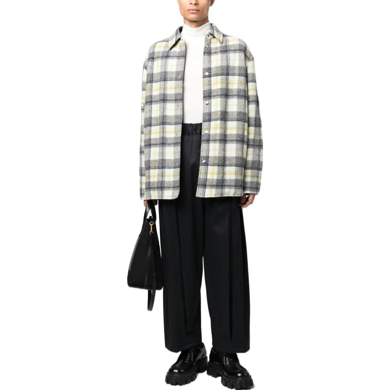 Lookbook Jil Sander FW22 White Checkered Single-Breasted Long-Sleeve Jacket Men. J47BN0008J40012