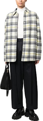 Jil Sander FW22 White Checkered Single-Breasted Long-Sleeve Jacket Men. J47BN0008J40012 Lookbook Jil Sander FW22 White Checkered Single-Breasted Long-Sleeve Jacket Men. J47BN0008J40012