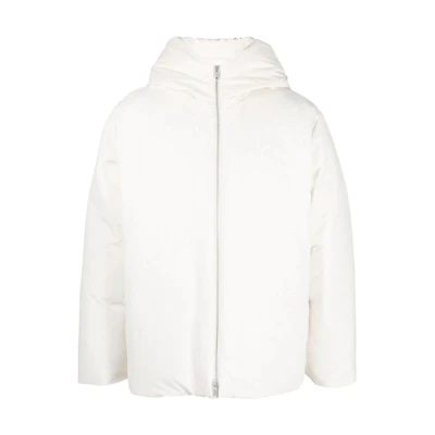 JIL SANDER FW22 White Solid Color Hooded Jacket J47AF0004J70008