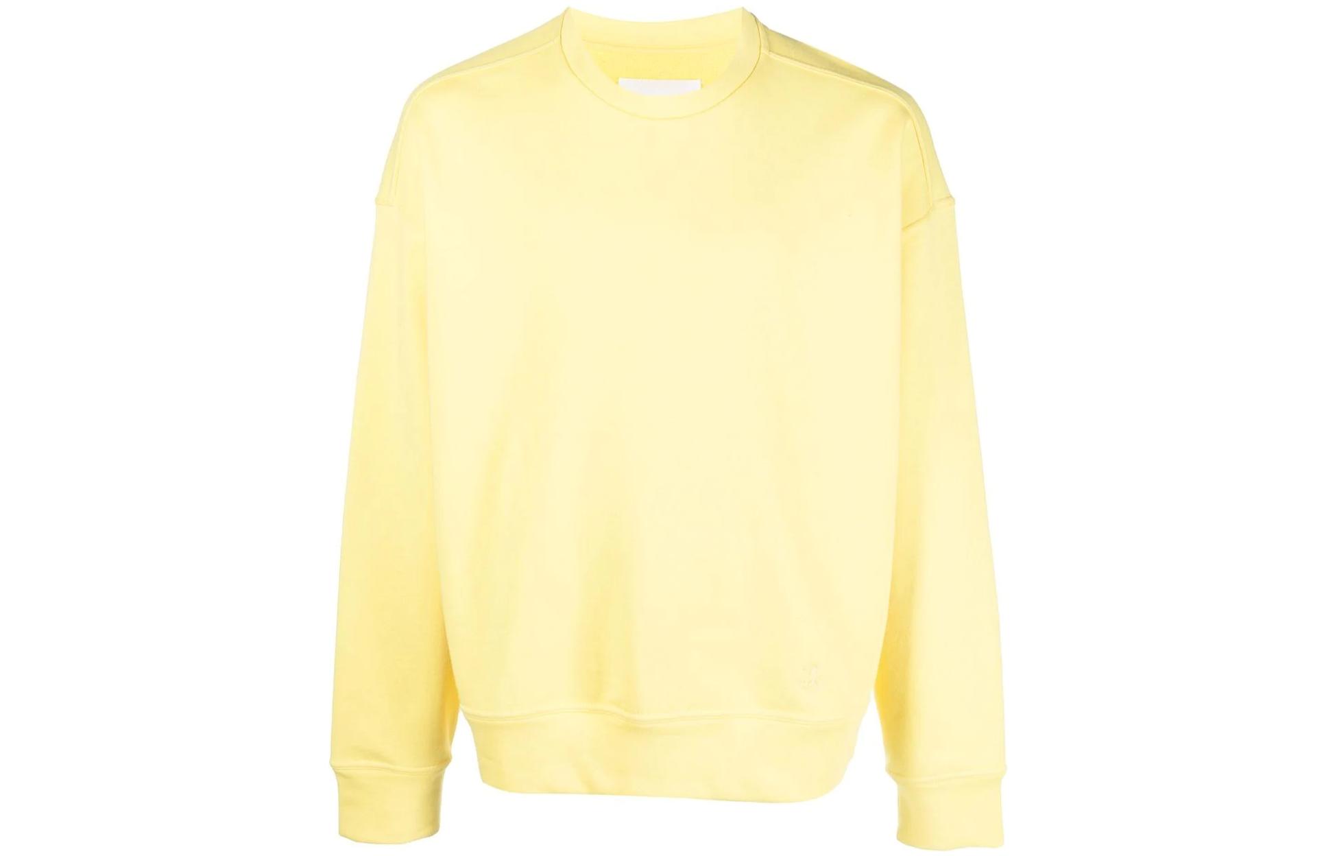 JIL SANDER FW22 Yellow Crewneck Pullover Sweatshirt Long Sleeve Solid Color J47GU0003J45050