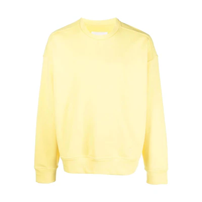 JIL SANDER FW22 Yellow Crewneck Pullover Sweatshirt Long Sleeve Solid Color J47GU0003J45050