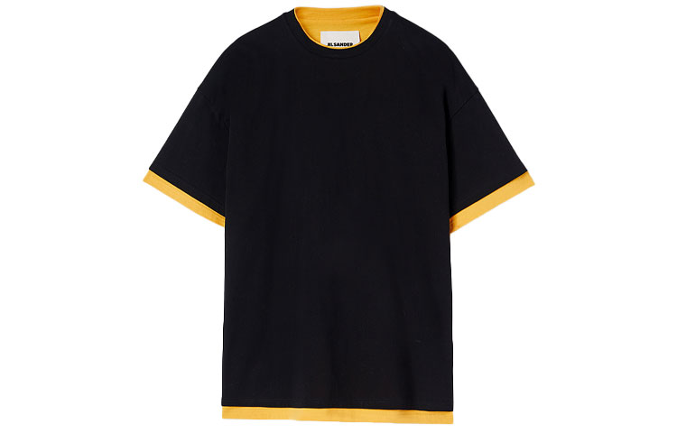 Lookbook ジルサンダー FW23 フェイクレイヤード 背面ロゴプリント Tシャツ ブラック. J61GC0002-JTN233-001