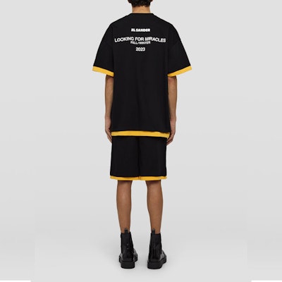 ジルサンダー FW23 フェイクレイヤード 背面ロゴプリント Tシャツ ブラック. J61GC0002-JTN233-001 Purchase ジルサンダー FW23 フェイクレイヤード 背面ロゴプリント Tシャツ ブラック. J61GC0002-JTN233-001