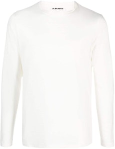 吉尔·桑德 FW23 男士白色刺绣Logo长袖圆领T恤 J47GC0004J45049104 Order 吉尔·桑德 FW23 男士白色刺绣Logo长袖圆领T恤 J47GC0004J45049104