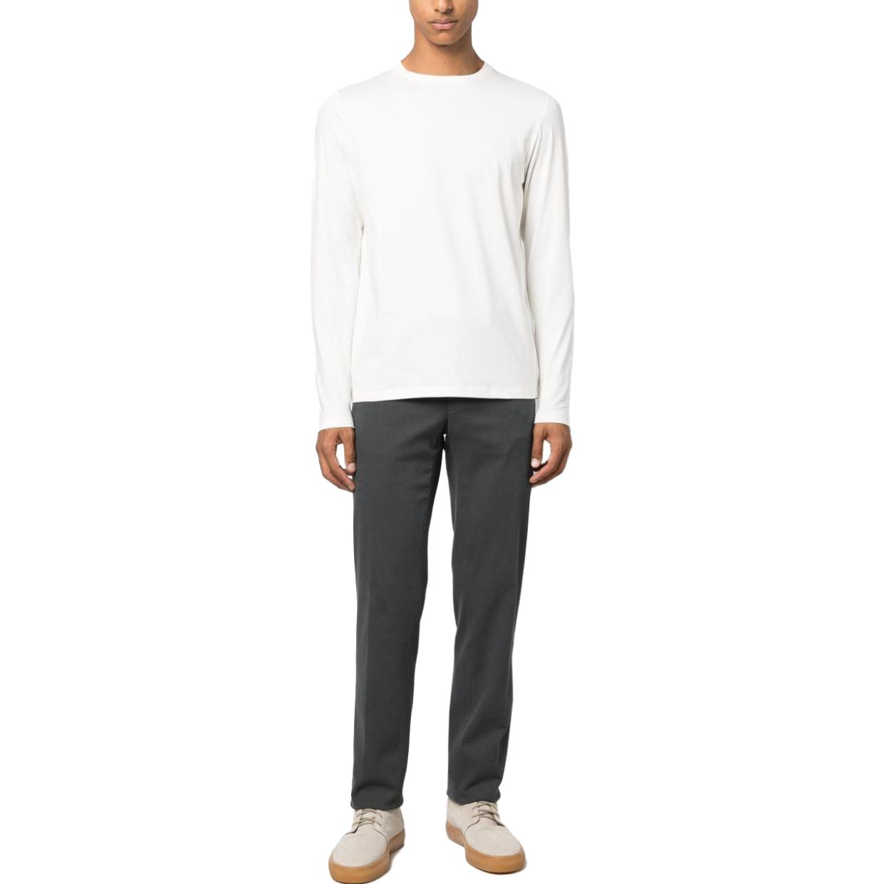 Lookbook 吉尔·桑德 FW23 男士白色刺绣Logo长袖圆领T恤 J47GC0004J45049104