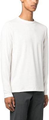 Jil Sander FW23 Logo Embroidered Crewneck Long Sleeve T-Shirt White Mens. J47GC0004J45049104 Purchase Jil Sander FW23 Logo Embroidered Crewneck Long Sleeve T-Shirt White Mens. J47GC0004J45049104