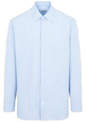 JIL SANDER FW23 Monday Cotton Embroidered Long Sleeve Shirt Blue J24DL0103J45174494 Buy JIL SANDER FW23 Monday Cotton Embroidered Long Sleeve Shirt Blue J24DL0103J45174494