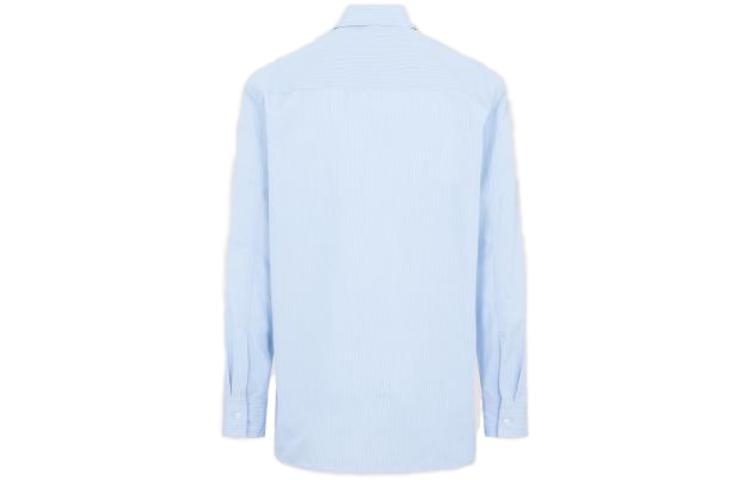 Lookbook JIL SANDER FW23 Monday Cotton Embroidered Long Sleeve Shirt Blue J24DL0103J45174494