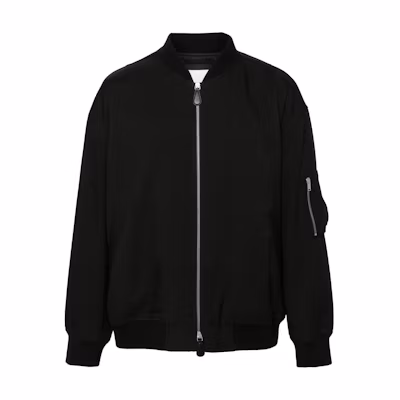 JIL SANDER FW24 Black Relaxed Fit Zip-Up Jacket Long Sleeve Solid Color J22BN0240J70001-BLACK