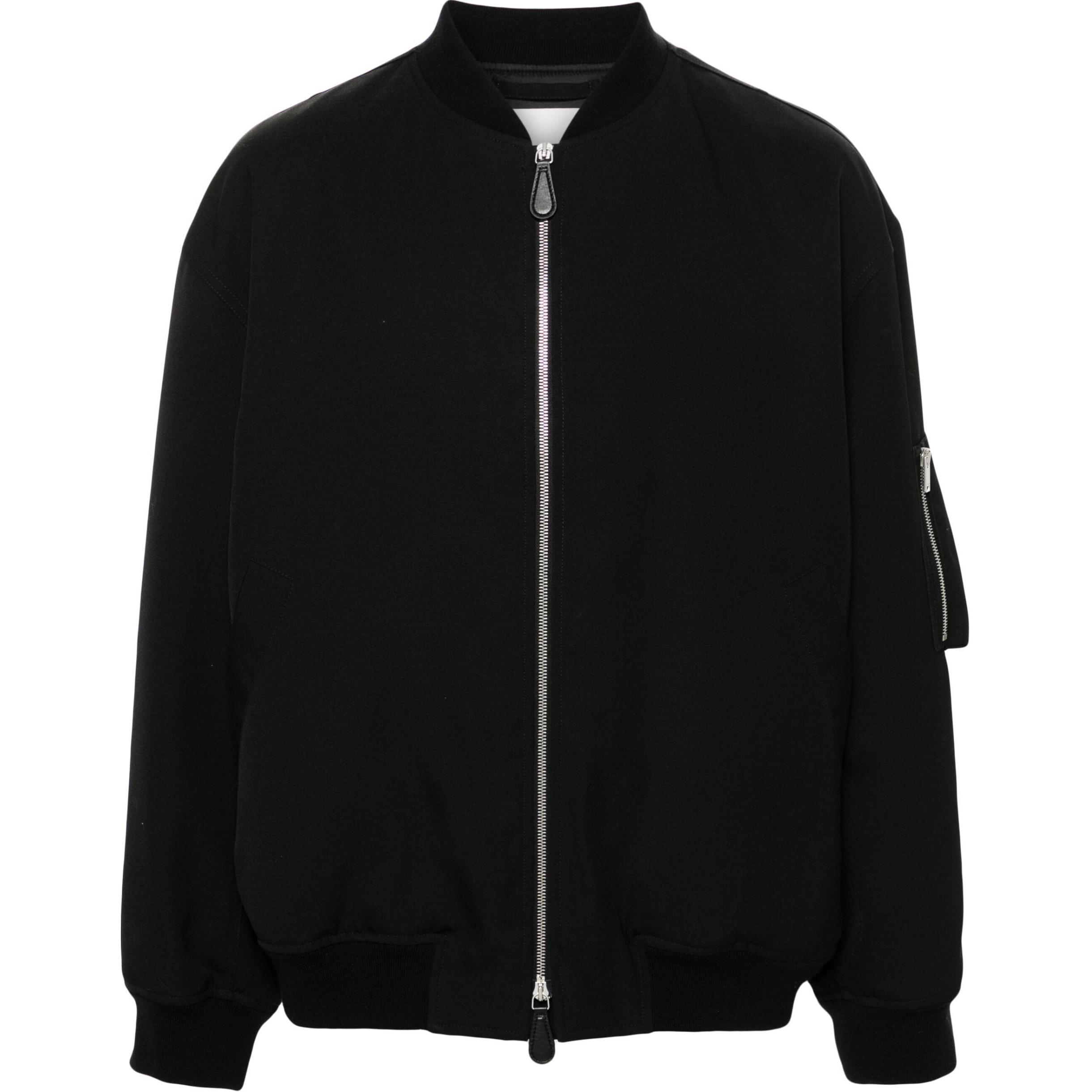 JIL SANDER FW24 Black Zip-Up Long Sleeve Jacket J22BN0240J40002-BLACK