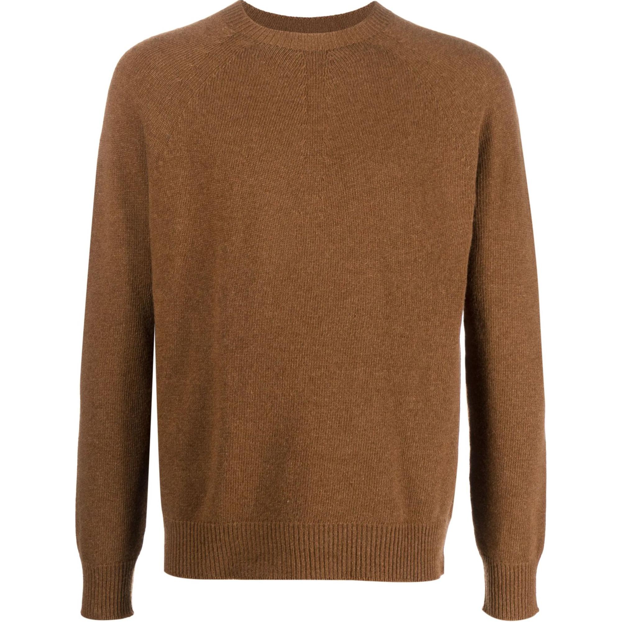 JIL SANDER FW24 Brown  Crewneck Knit Pullover Long-Sleeve Sweater J22GP0133J13264-BROWN