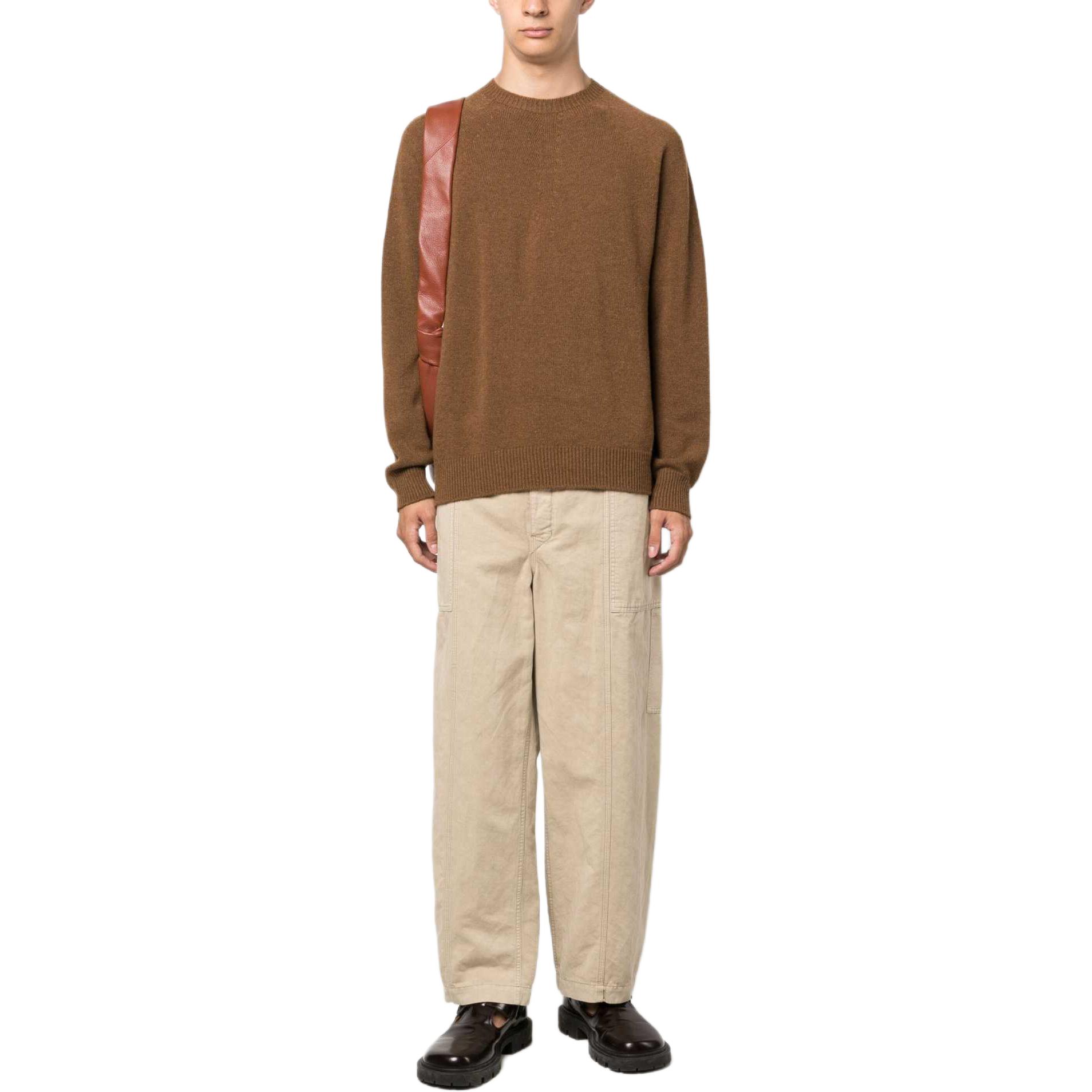 Lookbook JIL SANDER FW24 Brown  Crewneck Knit Pullover Long-Sleeve Sweater J22GP0133J13264-BROWN