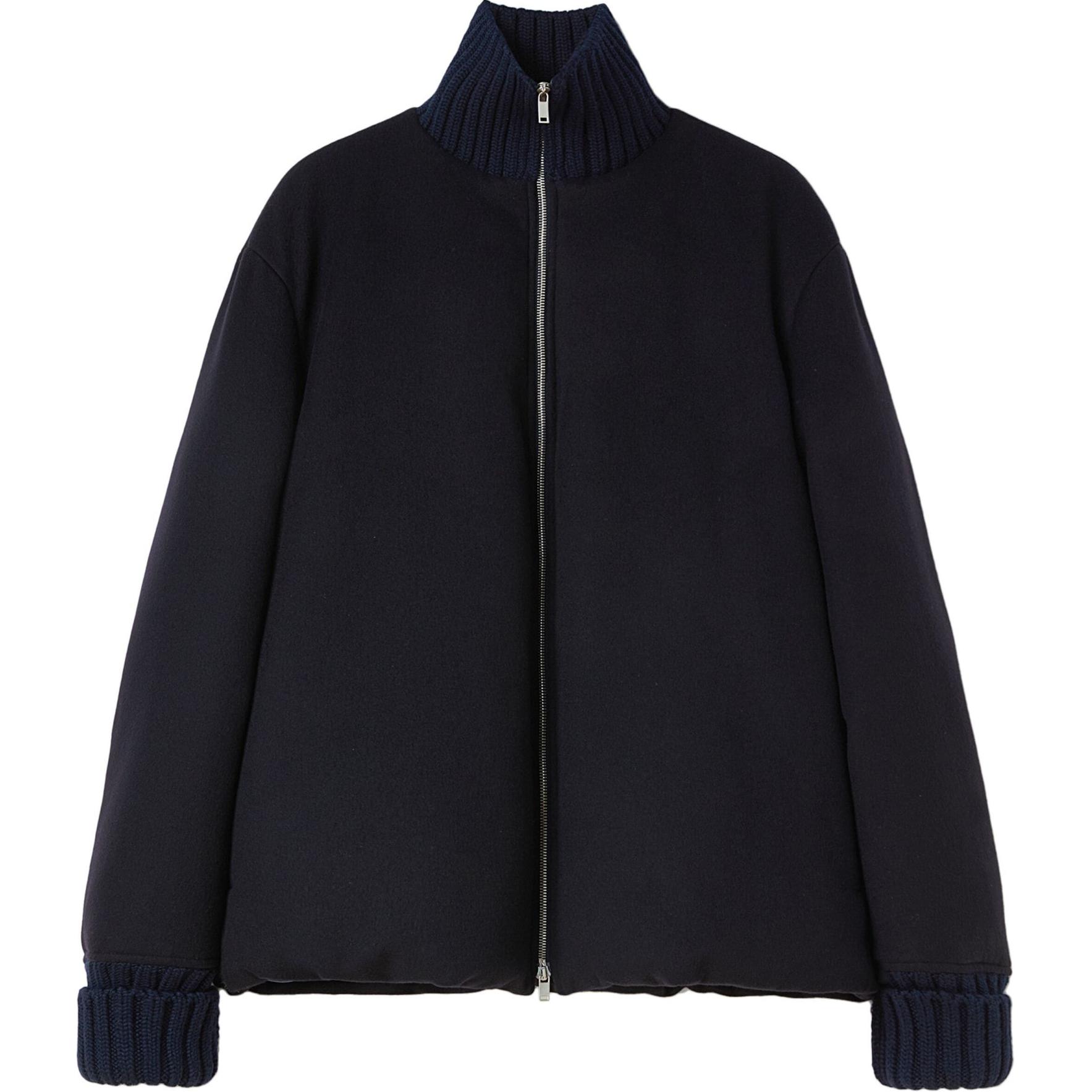 JIL SANDER FW24 Loose-Fit Navy Blue Zip-Up Long-Sleeve Jacket J23AF0101J35001-NAVY