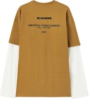 JIL SANDER FW24 Loose Fit Layered Long Sleeve Brown Crewneck Tee J61GC0001-J20086-227 JIL SANDER FW24 Loose Fit Layered Long Sleeve Brown Crewneck Tee J61GC0001-J20086-227