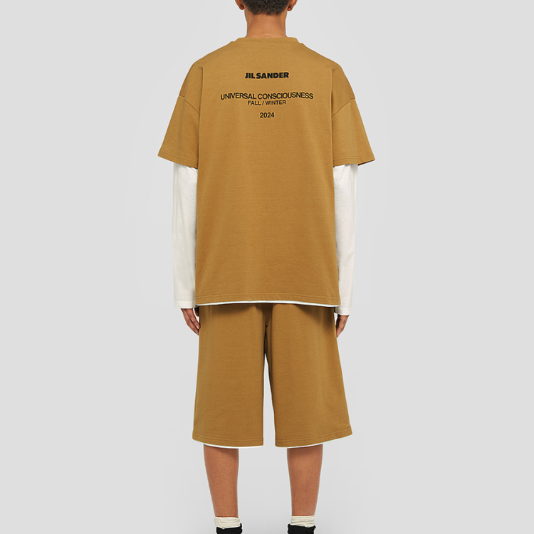 Lookbook JIL SANDER FW24 Loose Fit Layered Long Sleeve Brown  Crewneck Tee J61GC0001-J20086-227