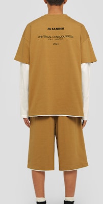 JIL SANDER FW24 Loose Fit Layered Long Sleeve Brown Crewneck Tee J61GC0001-J20086-227 Lookbook JIL SANDER FW24 Loose Fit Layered Long Sleeve Brown Crewneck Tee J61GC0001-J20086-227