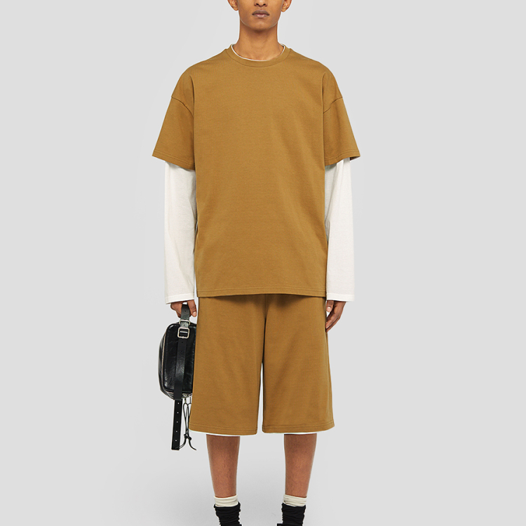 Purchase JIL SANDER FW24 Loose Fit Layered Long Sleeve Brown  Crewneck Tee J61GC0001-J20086-227