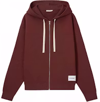 JIL SANDER FW24 Minimalist Zipper Cotton Sweatshirt Deep Red Long Sleeve J47HG0101-J20039-205 JIL SANDER FW24 Minimalist Zipper Cotton Sweatshirt Deep Red Long Sleeve J47HG0101-J20039-205