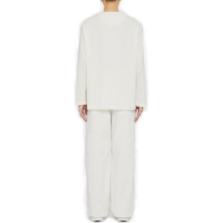 Shop JIL SANDER Baju Sejuk Corak Geometri Putih J21GC0135J20119140L