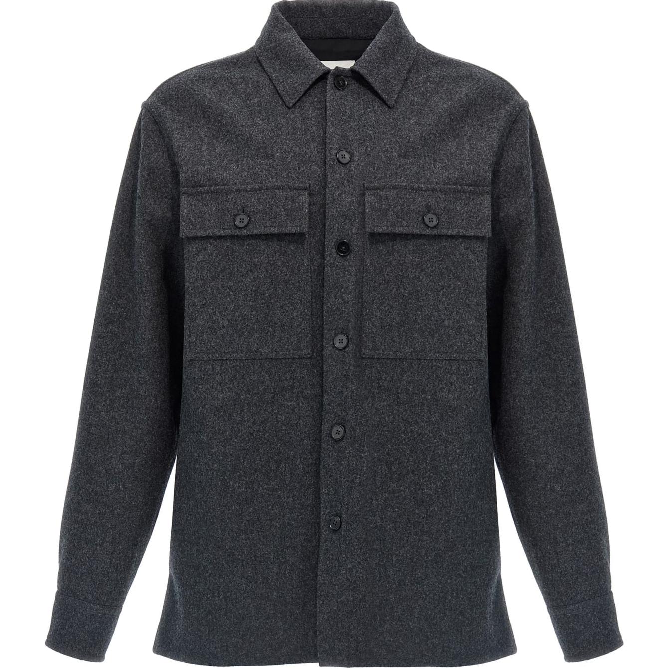 JIL SANDER Gray Single-Breasted Jacket with Flap Pockets and Long Sleeves J47DL0131J40182-029