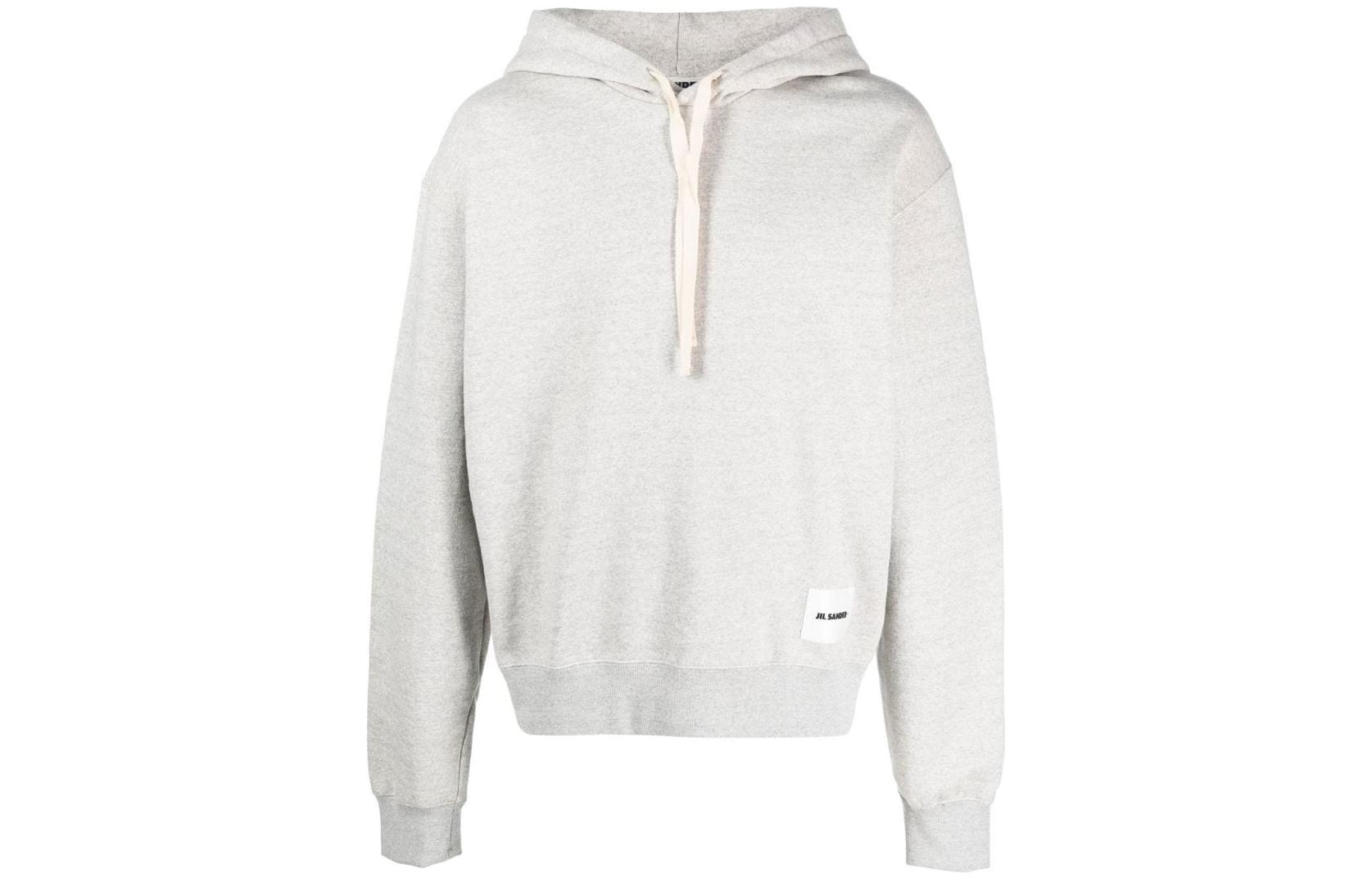 JIL SANDER Grey Oversized Hoodie with Logo Embroidery for Men J47GU0105J20010052