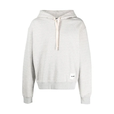 JIL SANDER Grey Oversized Hoodie with Logo Embroidery for Men J47GU0105J20010052